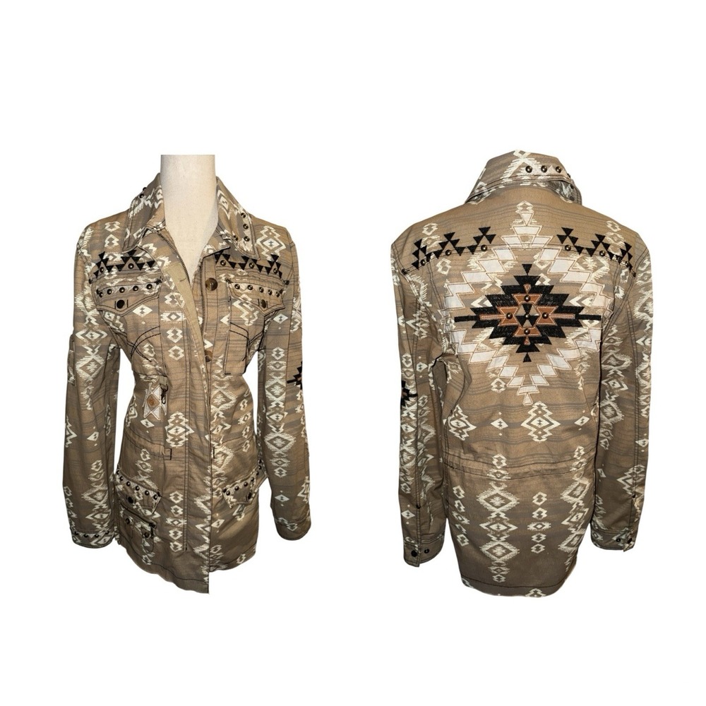 DOUBLE D RANCH Sz XL Sierra Blanca Shacket Jacket Chili Patine Collection Aztec